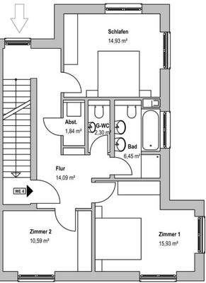 Wohnebene 1. OG (Eingangsebene)