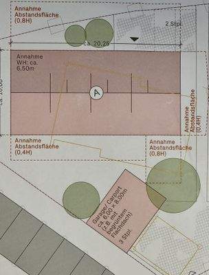 Bebauungsvorschlag mit einem kleinen Mehrfamilienhaus