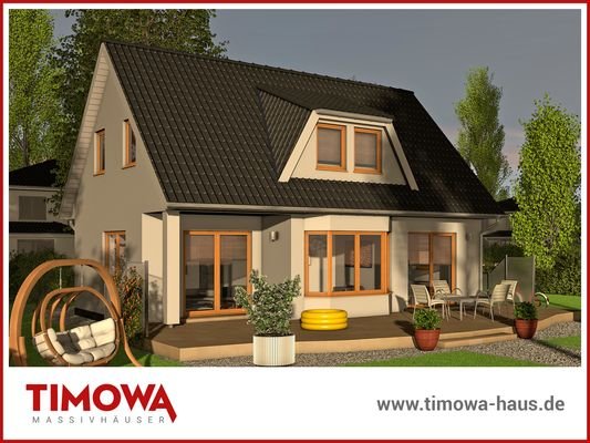 TIMOWA-Massivhäuser - Außenansicht des Einfamilienhaus "Doberan" 