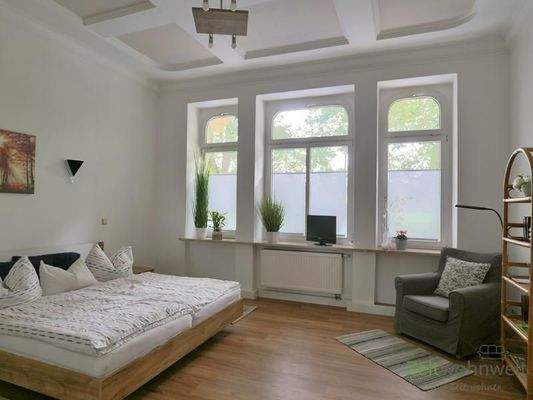 Blick ins Schlafzimmer