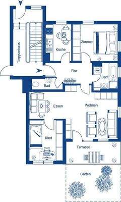 Grundriss WE 15 (Erdgeschoss links)