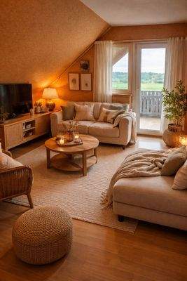 KI-generiertes Wohnbeispiel Obergeschoss Wohnzimmer