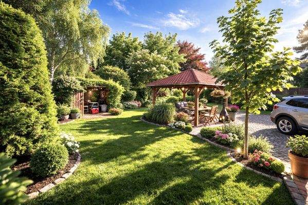 Gartenbereich mit überdachte Terrasse