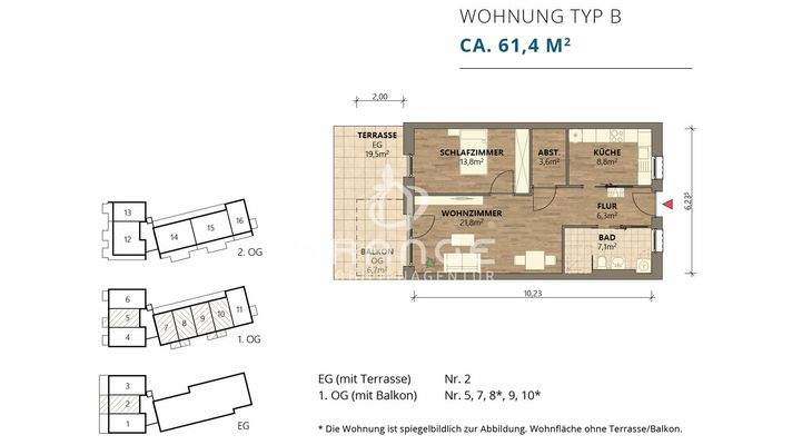 Grundriss Wohnung Typ B