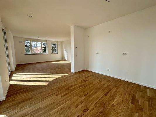 offene Küche mit Blick ins Wohnzimmer