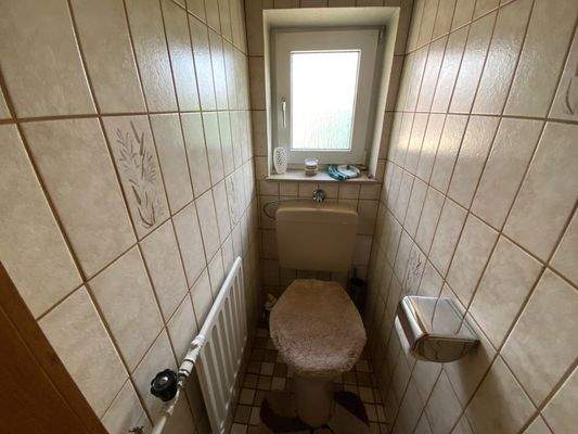 Gäste-WC im Erdgeschoss mit Fenster