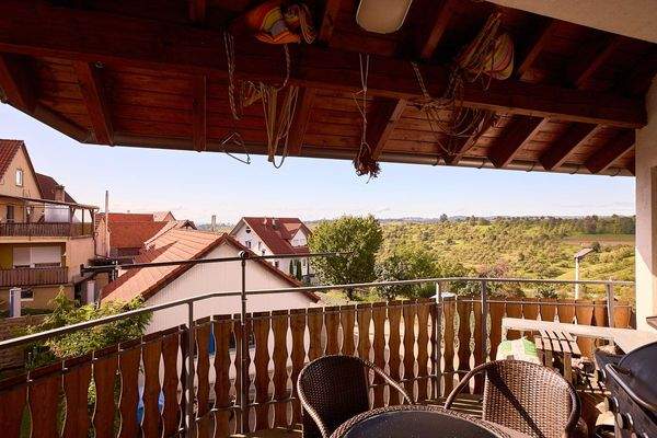 Blick vom Balkon vom Obergeschoss