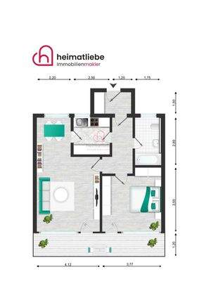 Grundriss Waterfohrstrasse 20, ETW 4 OG