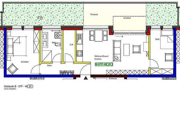 Grundriss-Darstellung Penthouse B-20 (ohne Gewähr)