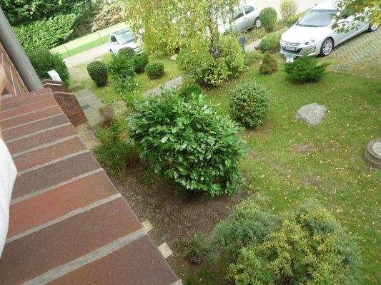 Blick vom Fenster in den Hof