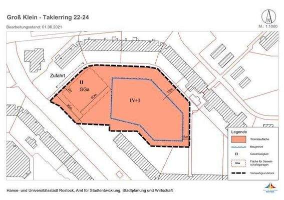 Taklerring Lageplan mit Darstellung der Baufelder