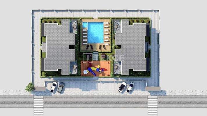 Flats in an Advantageous Location with Pool in Kadriye