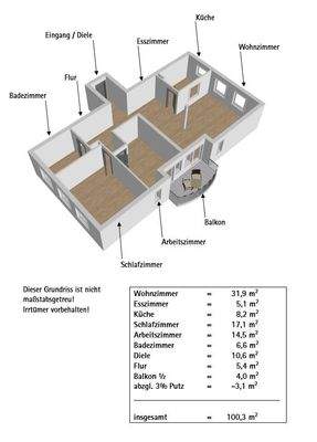 Grundriss und Wohnfläche