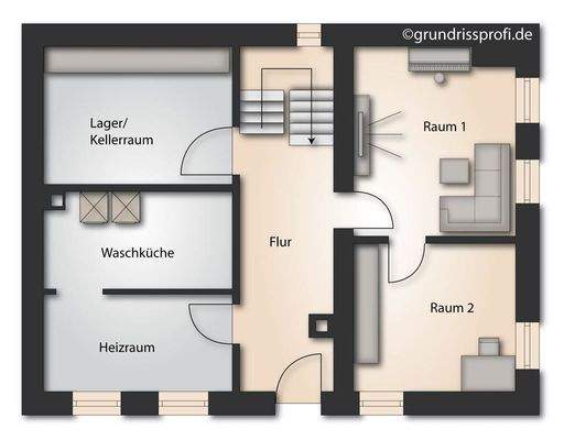 Grundriss EG möbliert