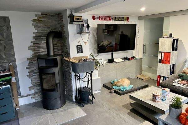 EG- Wohnzimmer mit Kaminofen