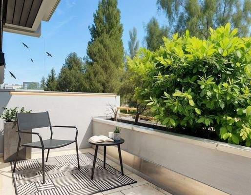 Sonnen - Terrasse (KI-möbl.)