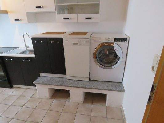 Waschmaschinen- und Trockneranschluss in der Küche ELW 