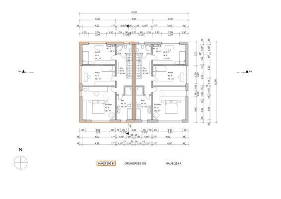 Grundriss Obergeschoss (Haus B)