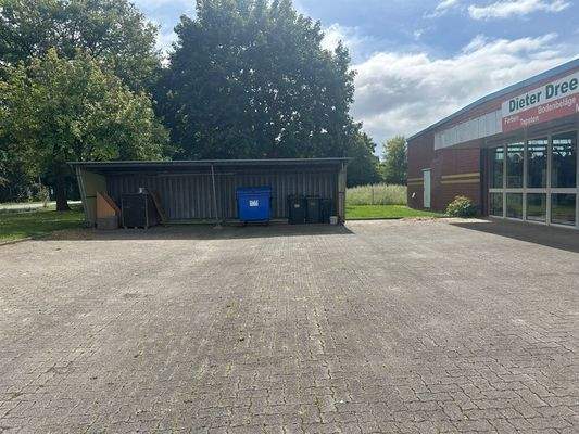 Unterstand für Fahrräder Abfallcontainer