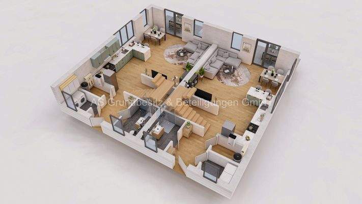 DHH  m² Ansicht innen EG Eingang