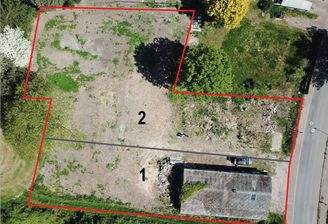 Ansicht von oben (mit ungefähren Grundstücksgrenzen)