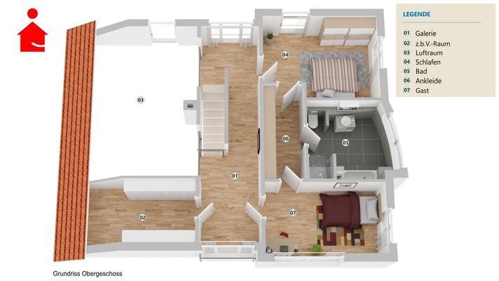 Grundrissvisualisierung OG