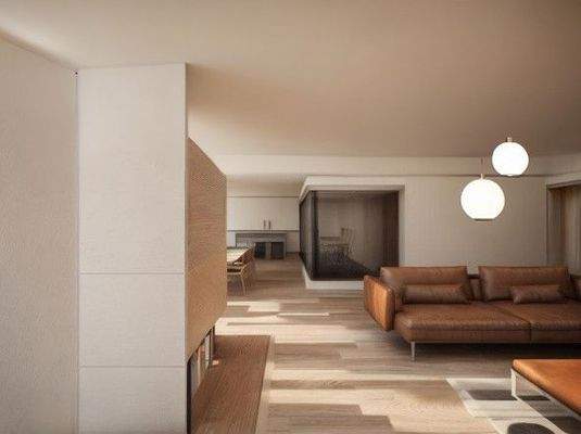 Visualisierung Wohn-, Ess- & Kochbereich