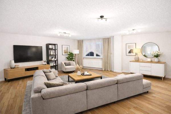 Homestaging des großzügigen Wohnzimmers