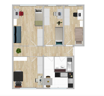 Beispielgrundriss WG-Wohnung