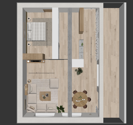 z.B. Schränke als Raumteiler