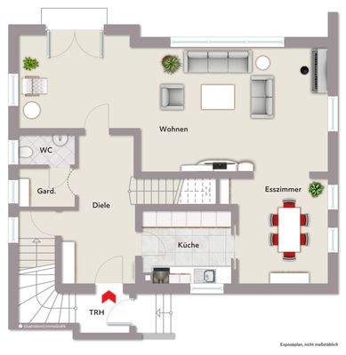 Erdgeschoss mit 69,60 m²