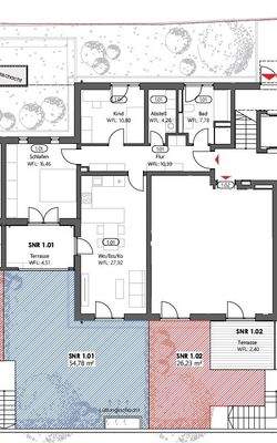 EG W 1.01 3 ZI 82,12 qm mit SNR Gartenfläche