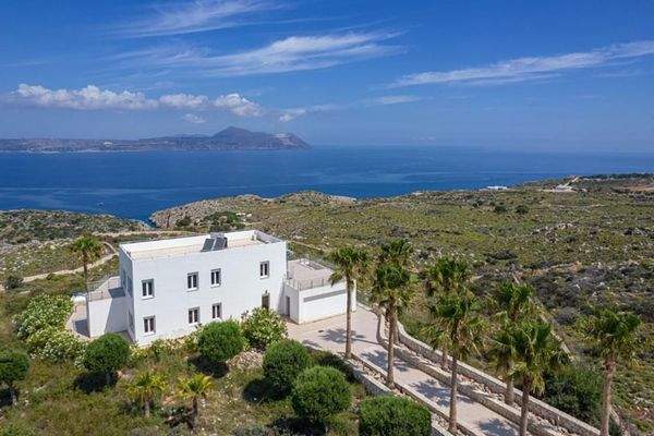 Kreta, Kokkino Chorio: Exotische Villa mit Panoramablick auf das Meer zu verkaufen