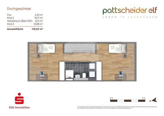 Dachgeschoss Haus links