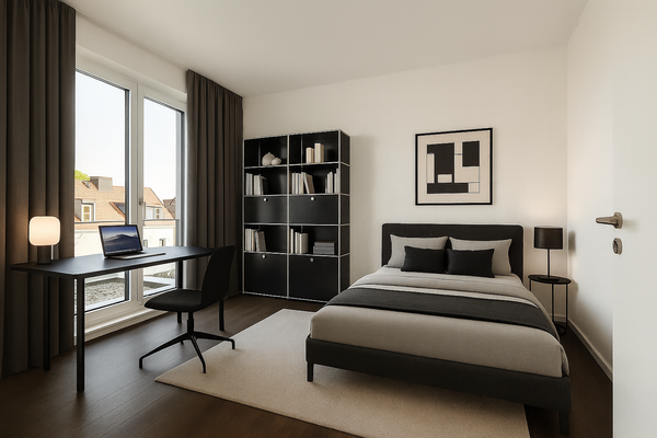 Arbeits_ und Gästezimmer visualisiert