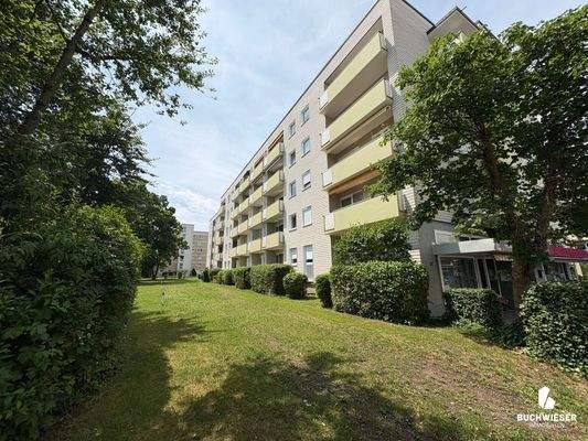 Blick auf die Wohnanlage