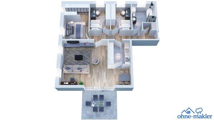 Beispiel der 4-Zimmer Woh.