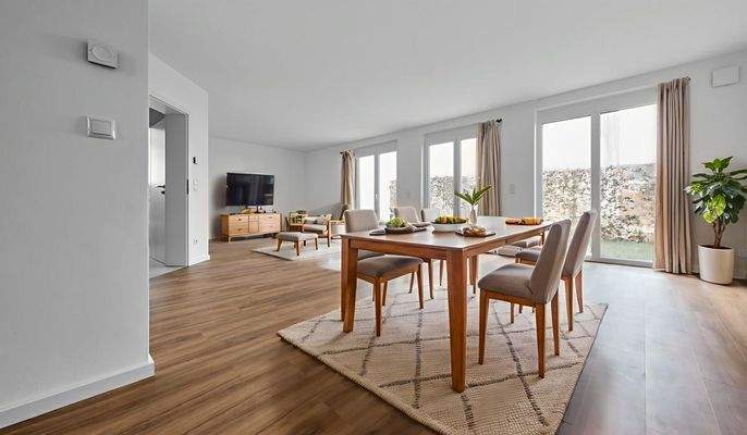 Wohn- und Esszimmer EG (KI Einrichtungsbeispiel)