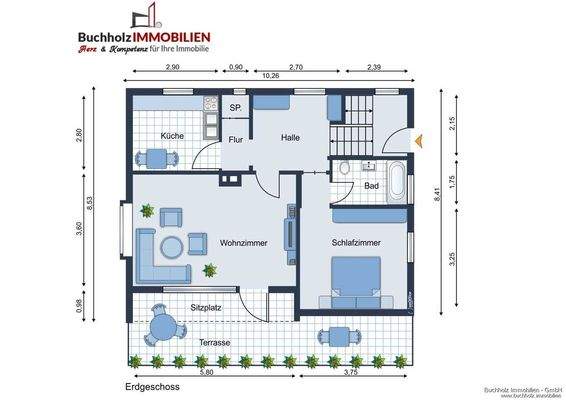 Erdgeschossgrundrissskizze Altbestand