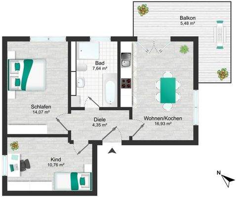 Grundriss Wohnung Nr. 3_ohne Logo