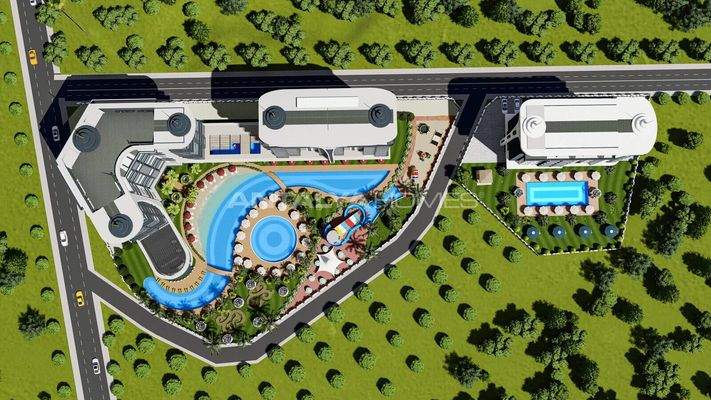 Stylish Flats in an Extensive Project in Alanya Avsallar