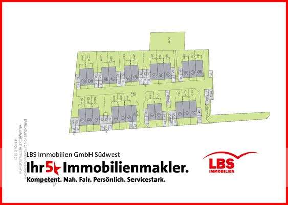 Lageplan mit Grundstücksgrößen