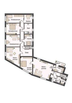 Grundriss Haus 1, OG