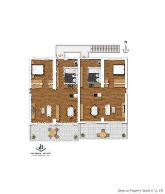 Grundriss Wohnung 4 (Gestaltungsbeispiel)
