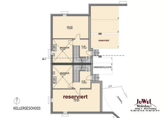 Grundriss Kellergeschoss - Tiefgarage