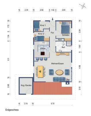 Erdgeschoss (Darstellung und Maßangaben sind ohne Gewähr)