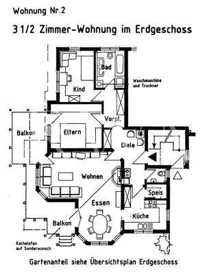 Grundriss Whg. 2 Frommern