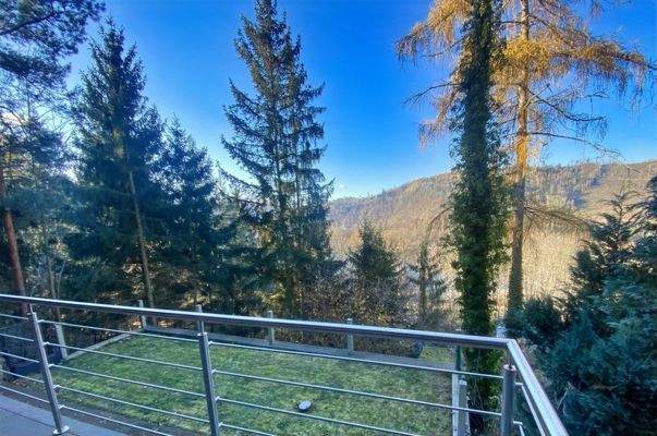 Blick von der terrasse auf den Stausee