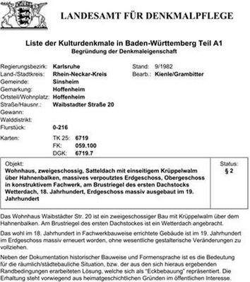 Denkmalbeschrieb
