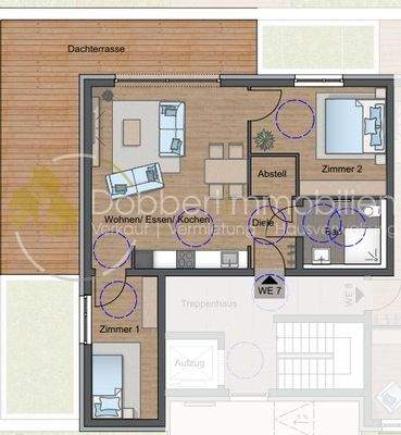 Grundriss WE 7 mit Dachterrasse Haus A